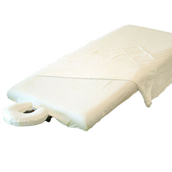 XX Overtrek Massagetafel Katoen/Flanel Wit TAO-line