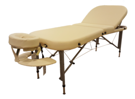Contour Oval Alu Pro Comfort Massagetafel Pakket + rugleuning Crème Collini