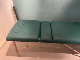 Custom craftworks "Athena" Massagetafel 185 X 71 cmTeal green incl. Rugleunung en Borstuitsparingen