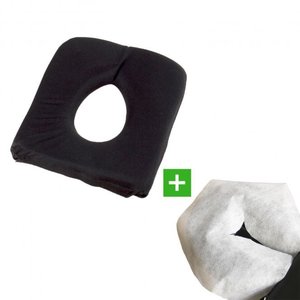 Gezichtskussen/Hoofdsteunkussen Soft FoamGel Zwart EZ & 100 disposables U TAO-line / Welltouch