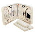 Klankschalen Massagetafel 202x81cm + verstelbare hoofdsteun + hangende armsteun + verlengstuk + 2 zijdelingse verbreders Crème + draagtas TAO-line / Welltouch_